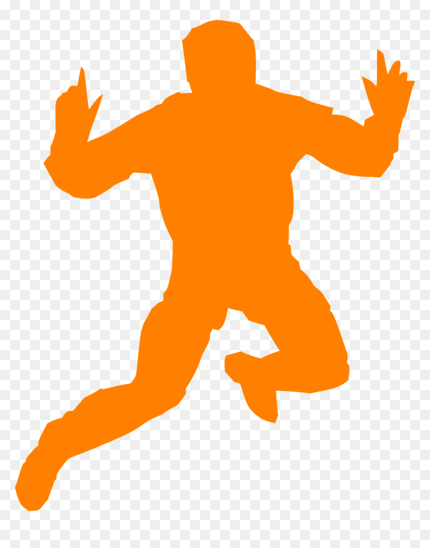 Jumping Person Clip Art, HD Png Download - football silhouette png