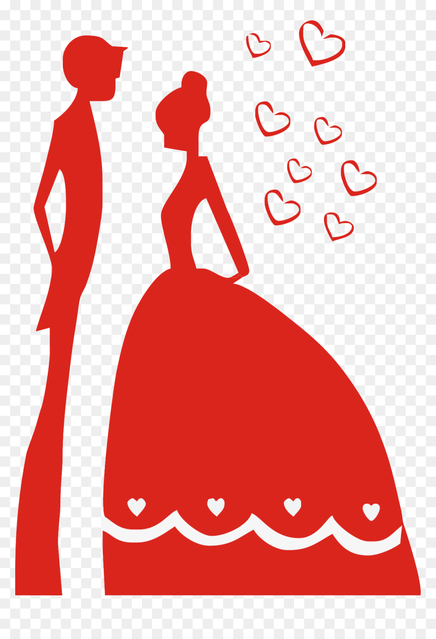 Wedding Invitation Silhouette Cartoon - Cartoon, HD Png Download - wedding silhouette png