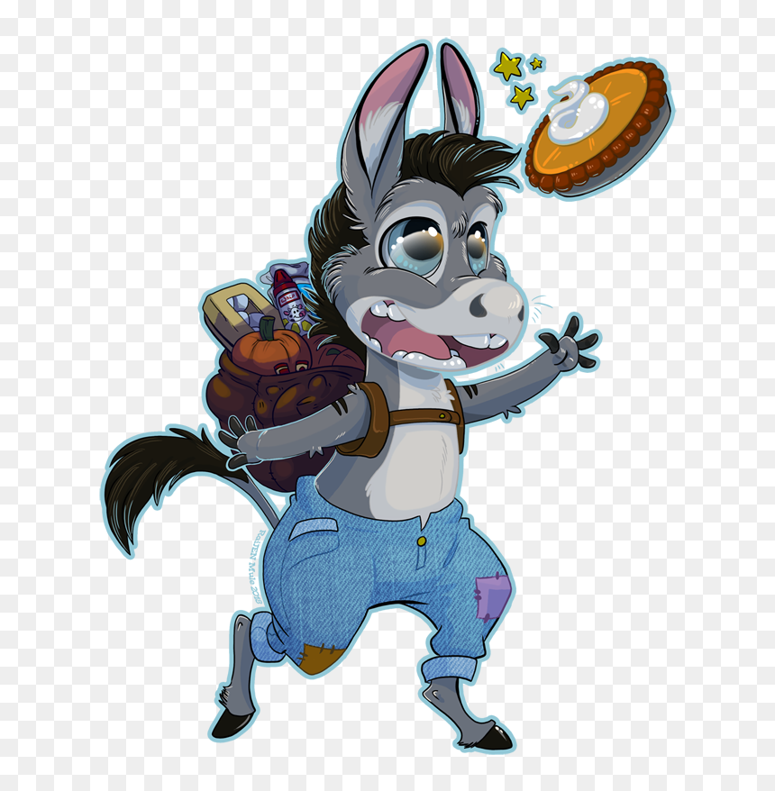 Donkey Loves Pumpkin Pie - Cartoon, HD Png Download - cartoon pumpkin png