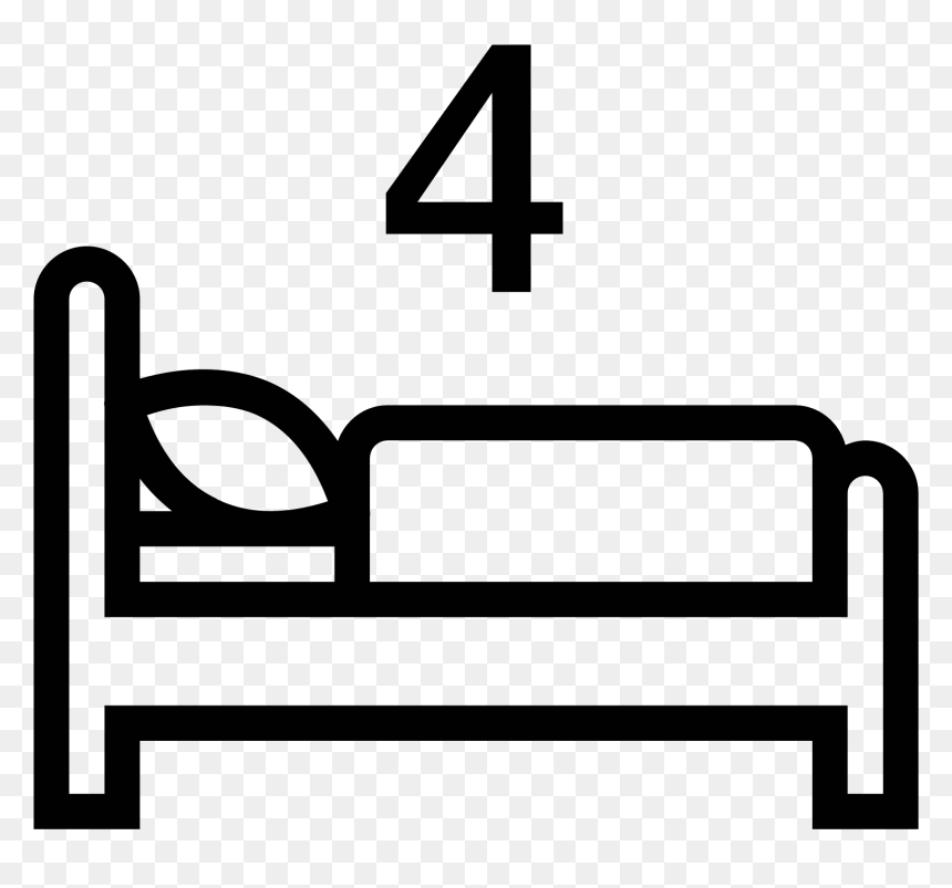 Four Beds Icon Free - Beds Icon, HD Png Download - sleep icon png