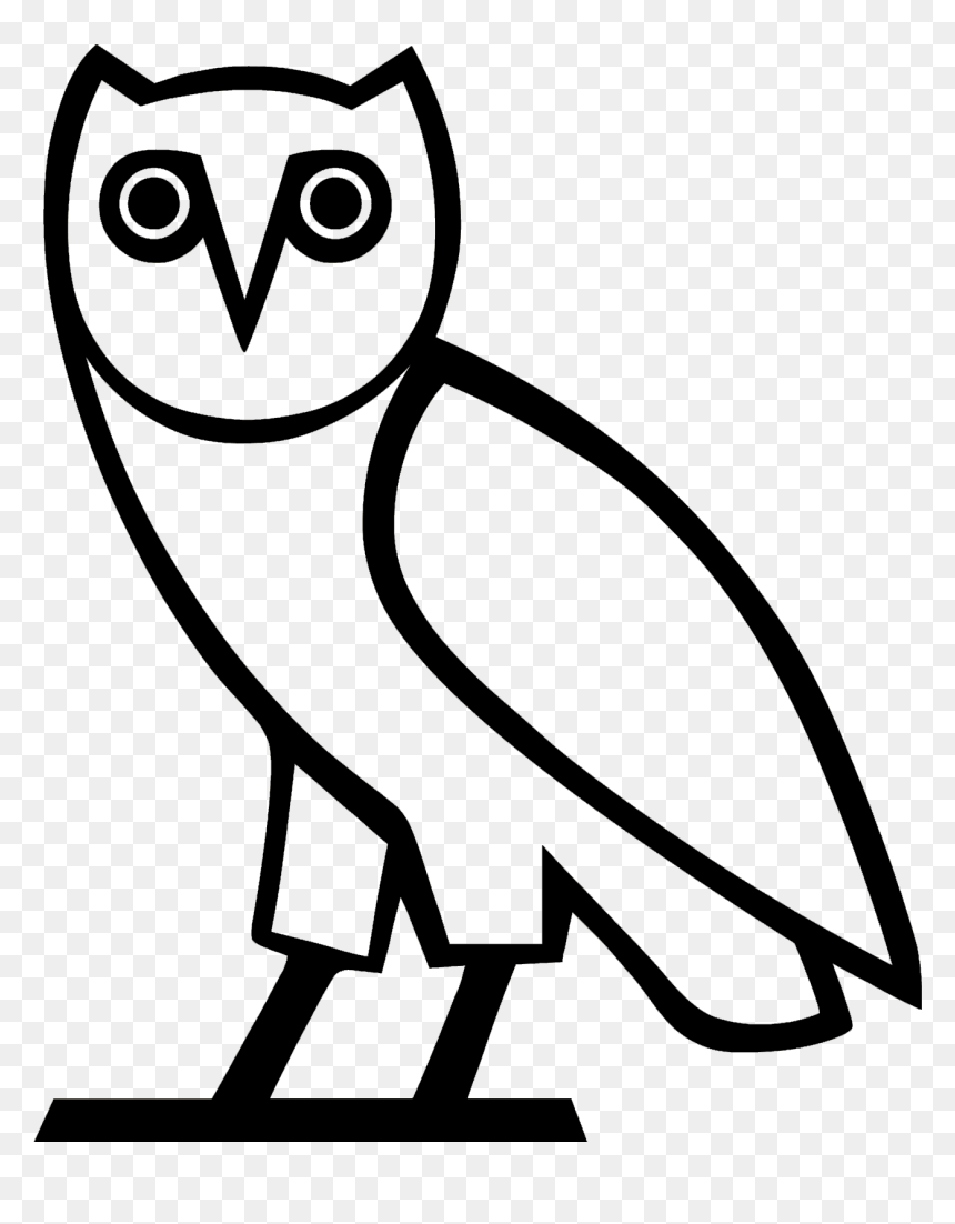 Ovo Owl Clipart Jpg Library Library T-shirt Owl Logo - Ovo Owl Png, Transparent Png - owl silhouette png