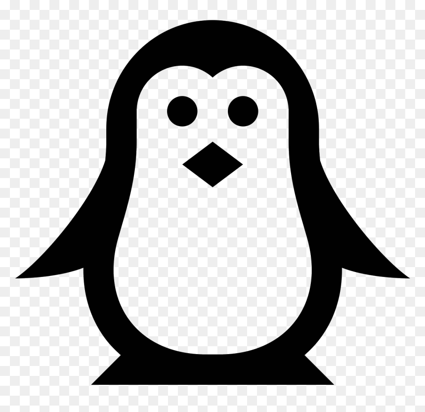 Transparent Penguin Logo Png - Black And White Pixel Penguin, Png Download - penguin logo png