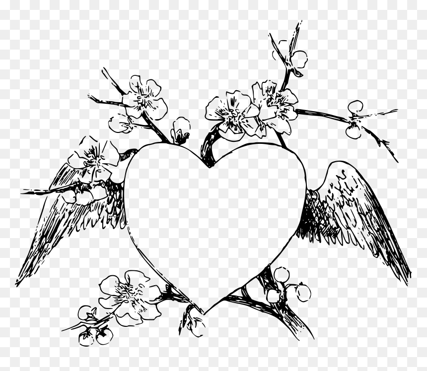 Love Heart Frame Drawing, HD Png Download - hearts frame png