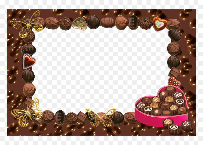 Happy Chocolate Day Shayari, HD Png Download - hearts frame png