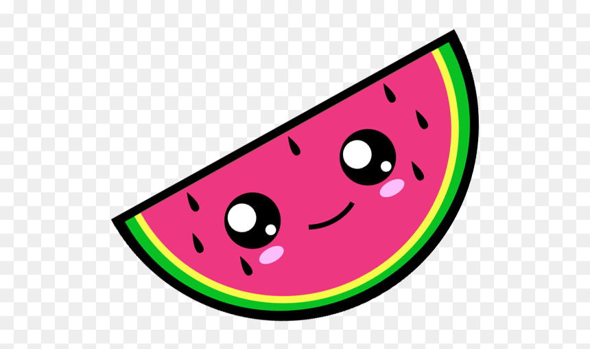 Watermelon With Cute Face, HD Png Download - dibujos tumblr png