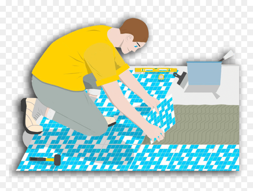 Dibujos Animados De Colocacion De Azulejos, HD Png Download - construction icons png
