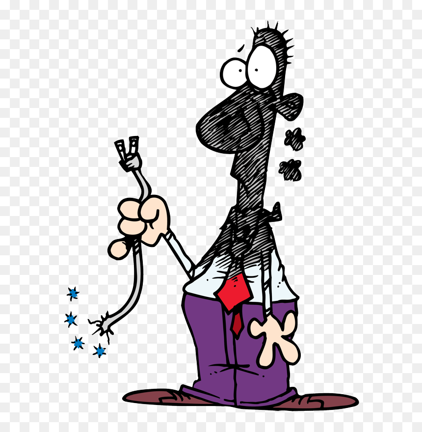 Cartoon Guy Getting Electrocuted, HD Png Download - burnt png
