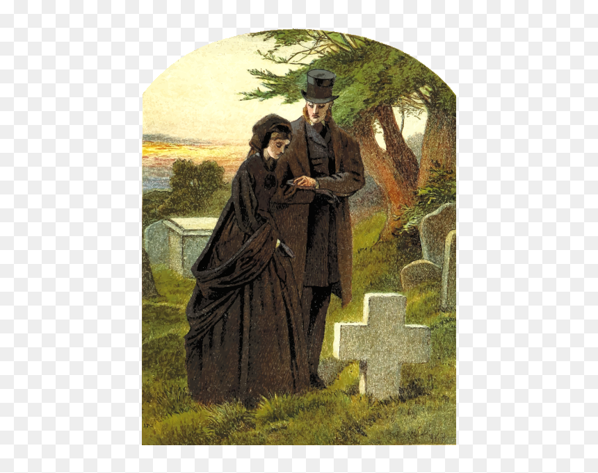 Couple On Graveyard - Cemetery, HD Png Download - graveyard silhouette png