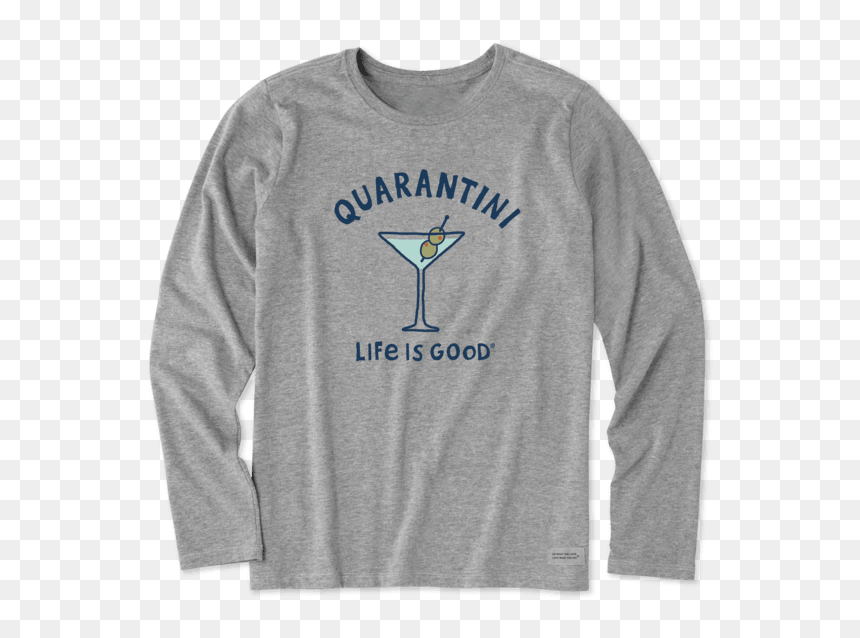 Women"s Quarantini Long Sleeve Crusher Tee - Life Is Good Tee Shirts, HD Png Download - martini glass silhouette png