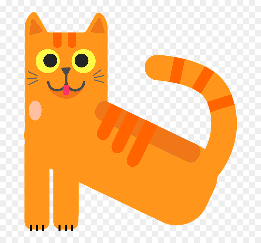 Cartoon, HD Png Download - orange cat png