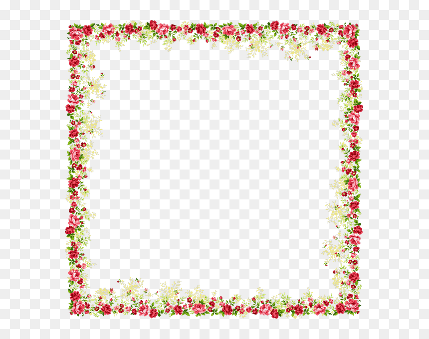 Flower Border Design Png, Transparent Png - cute frame png