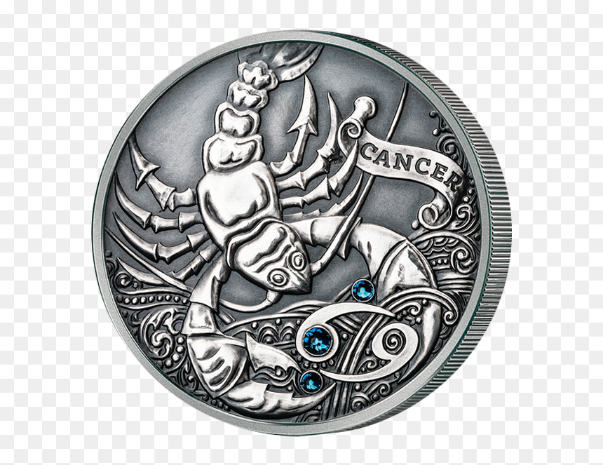 Zodiac Belarus Silver Coin, HD Png Download - cancer zodiac png