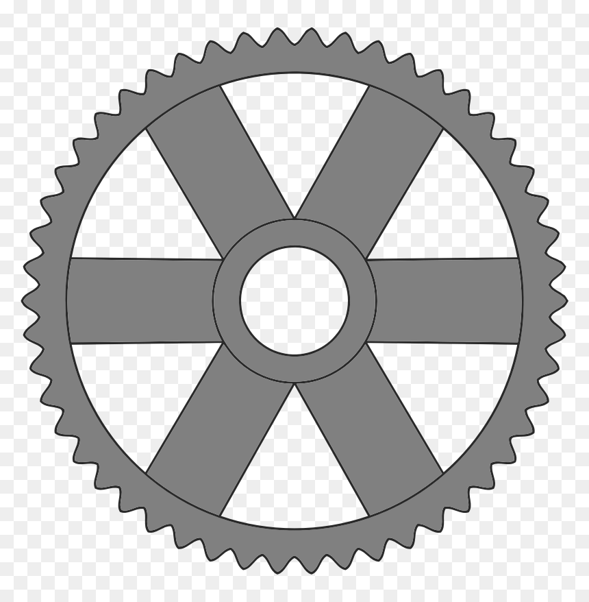 50-tooth Gear With Rectangular Spokes - 40 Tooth Gear, HD Png Download - gear silhouette png