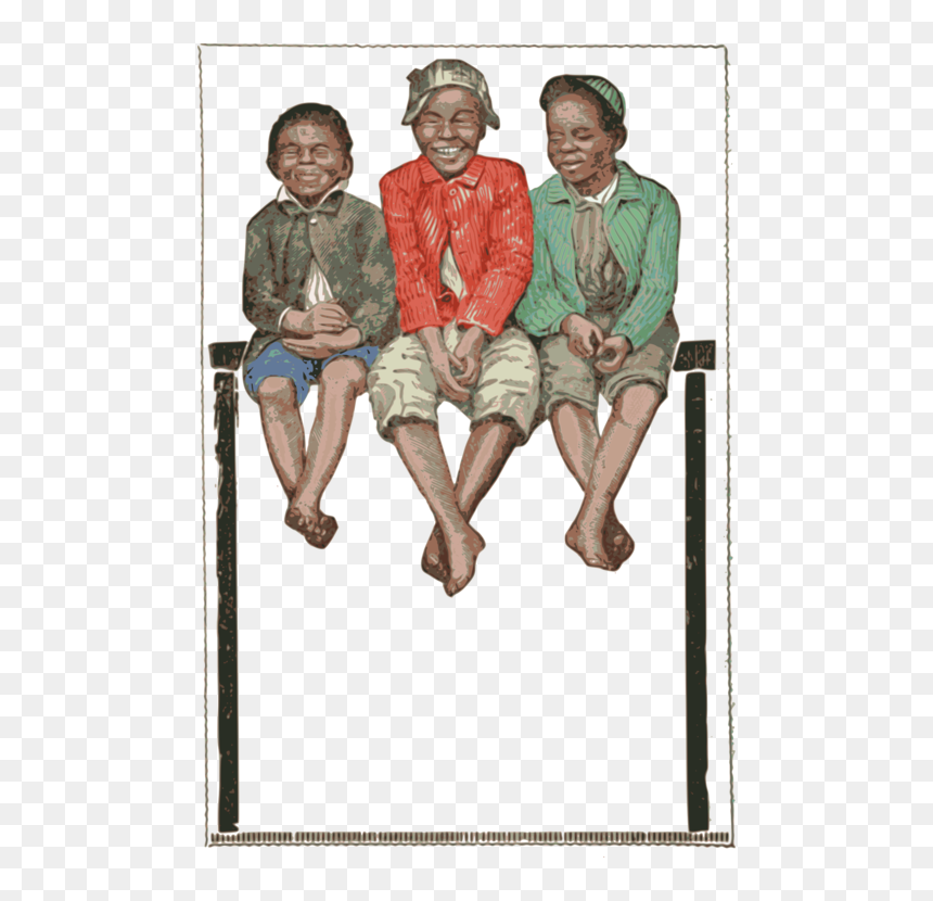 Picture Frame,sitting,art - Early Advertisements, HD Png Download - kids sitting png