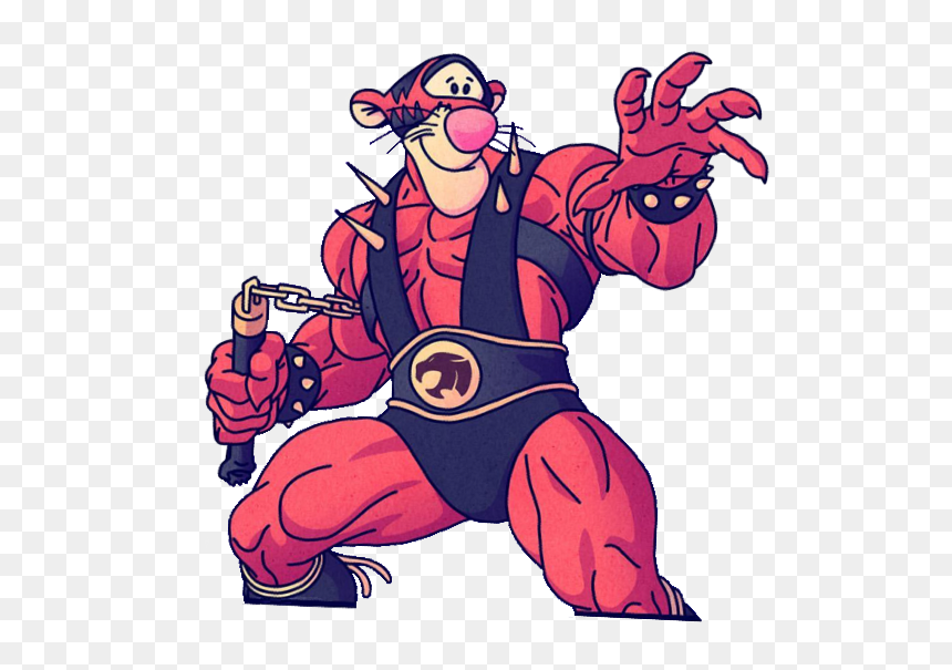 #stickergang #tigger #nunchucks #bruce #lee #freetoedit - Cartoon, HD Png Download - nunchucks png