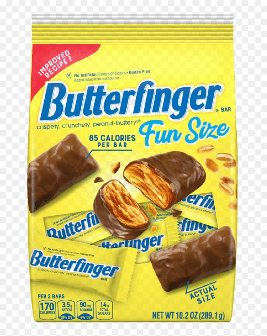 Butterfinger Candy Bar Fun Size Bag Buy Groceries Online - Butterfinger Fun Size, HD Png Download - butterfinger png