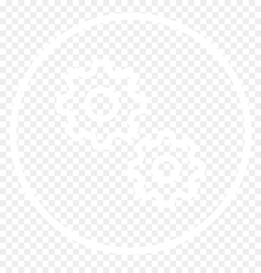White Circle Gears-01 - Icon, HD Png Download - white circle png transparent