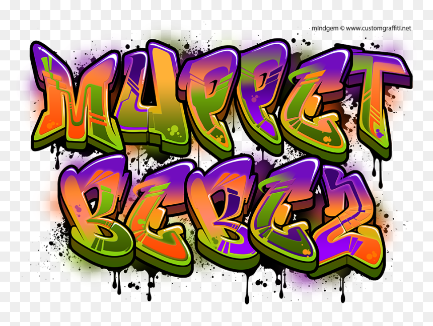 Graffiti Font - Soft - Soft Graffiti, HD Png Download - graffiti splatter png