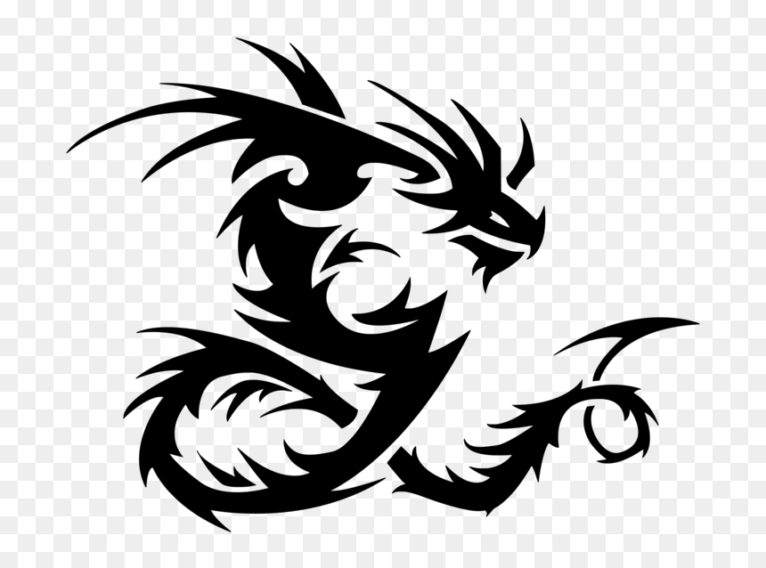 Visual Arts,art,silhouette - Biểu Tượng Con Rồng, HD Png Download - japanese dragon png