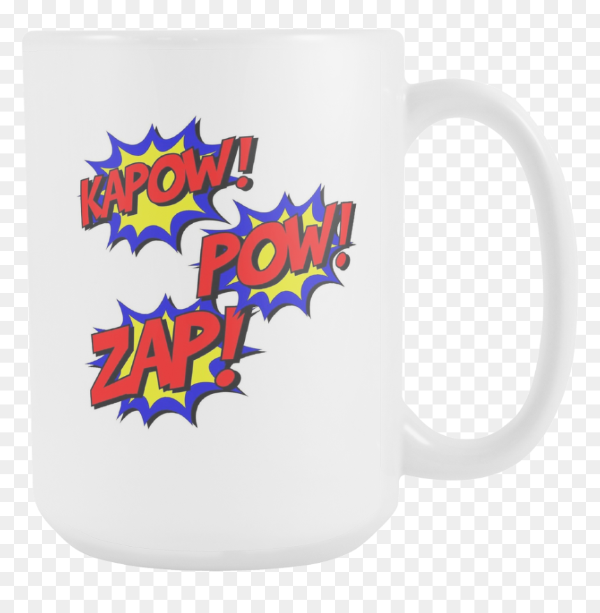 Kapow Zap Pow Comic Book Coffee Mug - Mug, HD Png Download - comic book pow png
