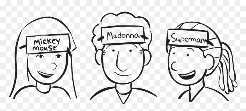 Three People With Name Of Celebrities Stuck To Their, HD Png Download - celebrity face png
