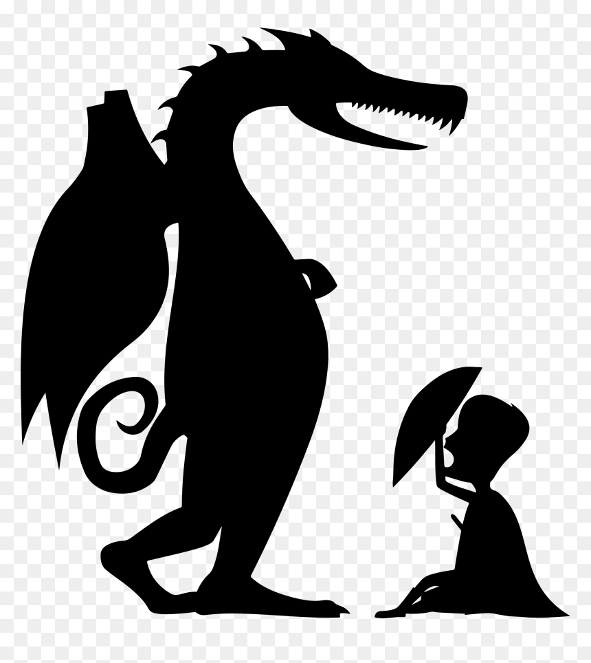 Chinese Dragon Clip Art - Silhouette Of St George And Dragon, HD Png Download - bearded dragon png