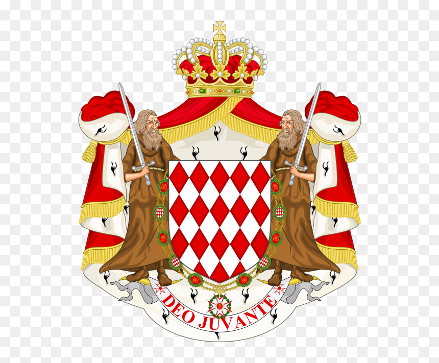 Great Coat Of Arms Of The House Of Grimaldi Of Monaco - Monte Carlo Coat Of Arms, HD Png Download - chevy bowtie png
