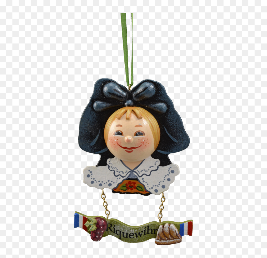 Wooden Ornament Alsatian Girl Riquewihr/france - Doll, HD Png Download - hanging ornaments png