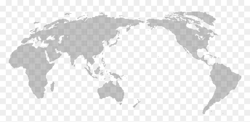 World Map Dotted Svg, HD Png Download - world map black and white png