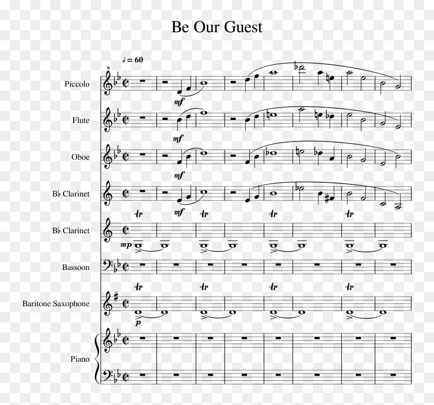 Be Our Guest Sheet Music 1 Of 28 Pages - Animal Crossing Kk House Score, HD Png Download - be our guest png