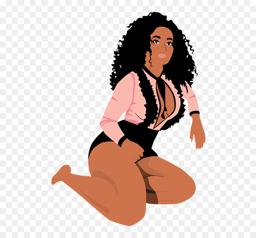 Clipart Black Girl Svg, HD Png Download - pretty girl png