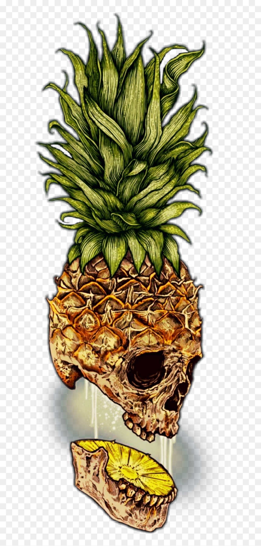 #halloween #cool #makeawesome #picsart #skull #dark - Pineapple Skull, HD Png Download - tumblr pineapple png