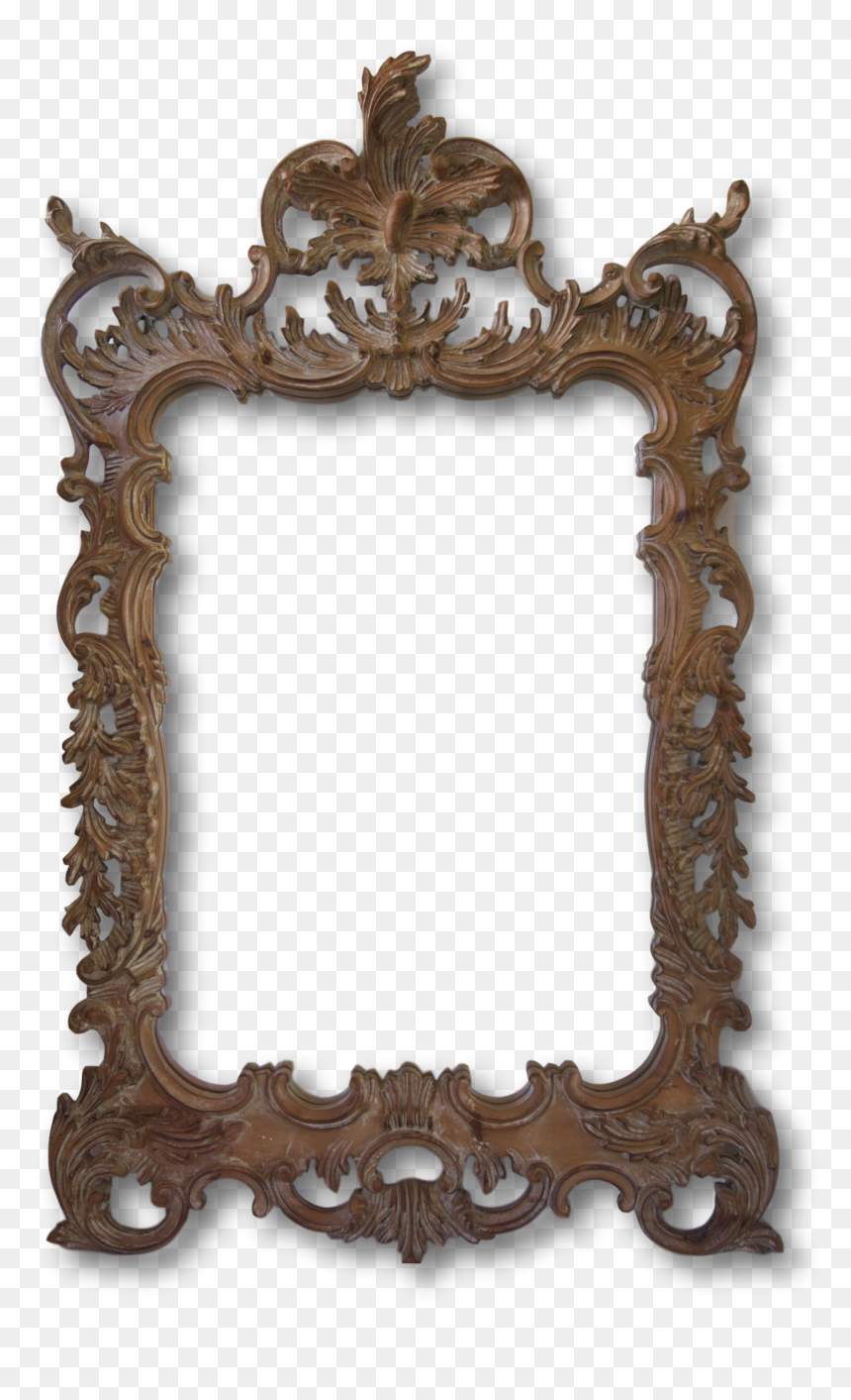 Italian Rococo Style Hand Carved Wood Mirror-mid Century - Antique, HD Png Download - italian hand png