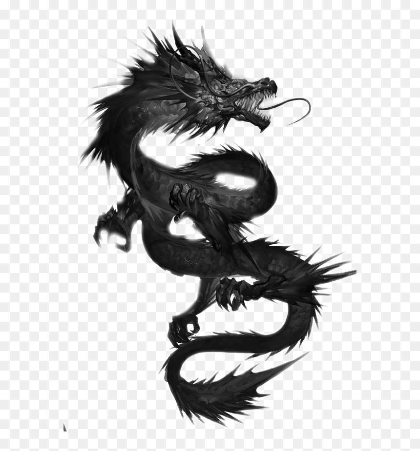 Black Dragon Transparent - Black And Blue Dragon, HD Png Download - black dragon png