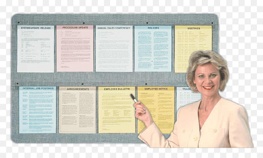 Employee With Notice Board, HD Png Download - bulletin board png