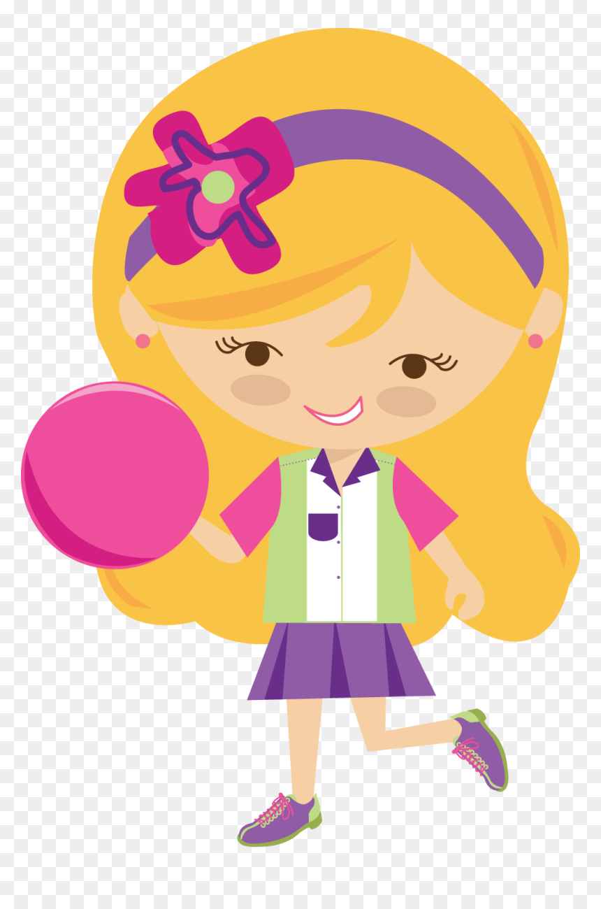 Hear Clipart Girl - Little Girl Bowling Clip Art, HD Png Download - pretty girl png