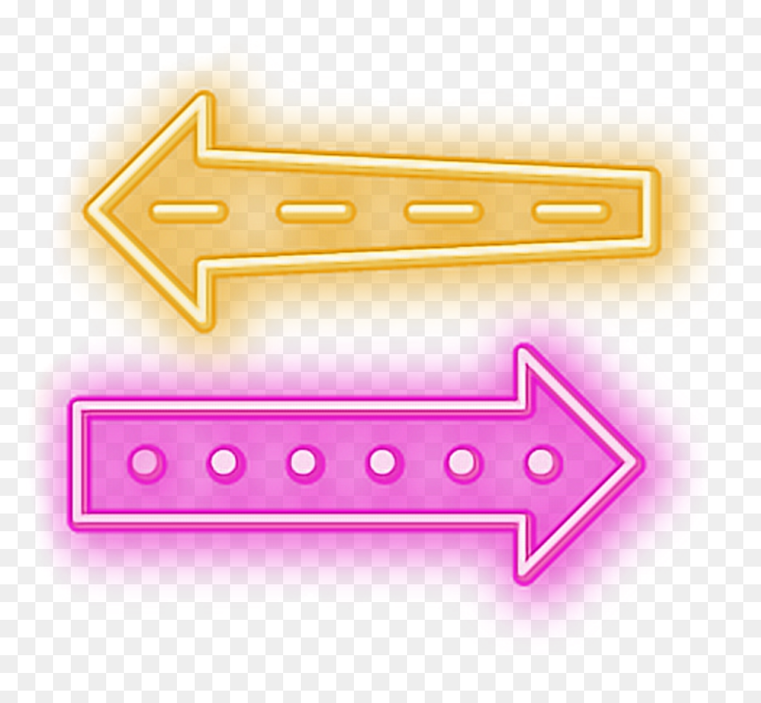 Arrow Neon Arrowneon Pinkyellow Pinkneon Yellowneon - Arrow Neon Png, Transparent Png - pink arrow png