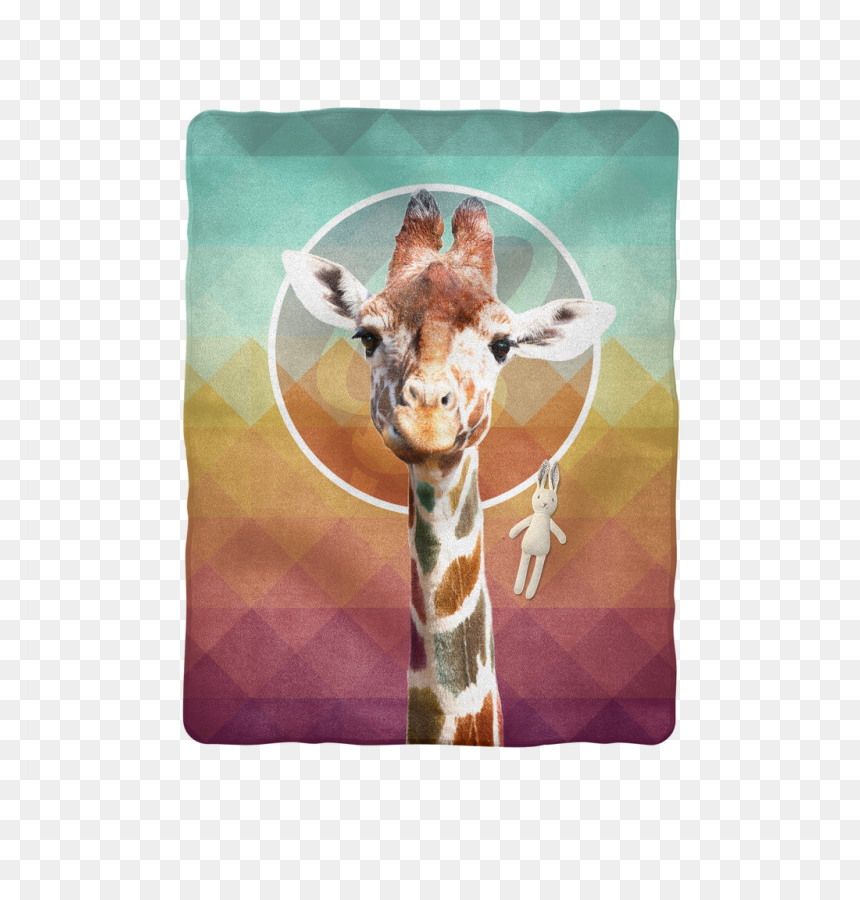 "giraffe Sublimation Baby Blanket - Giraffe, HD Png Download - baby giraffe png