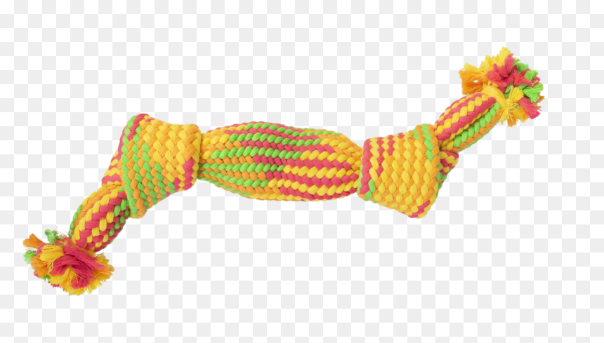 Yours Droolly Rope 2 Knot Fluro - Rope Toy With Squeaker, HD Png Download - rope knot png