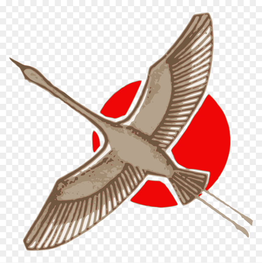Japanese Crane - Crane Bird Japanese Art Png, Transparent Png - crane bird png