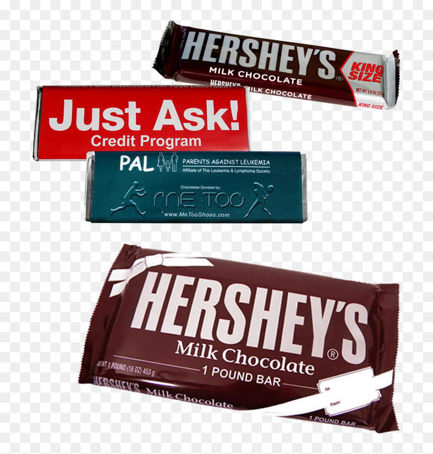 Custom Wrapped Kingsize, One Pound And Five Pound Bars - Hershey Chocolate Bar, HD Png Download - hershey bar png
