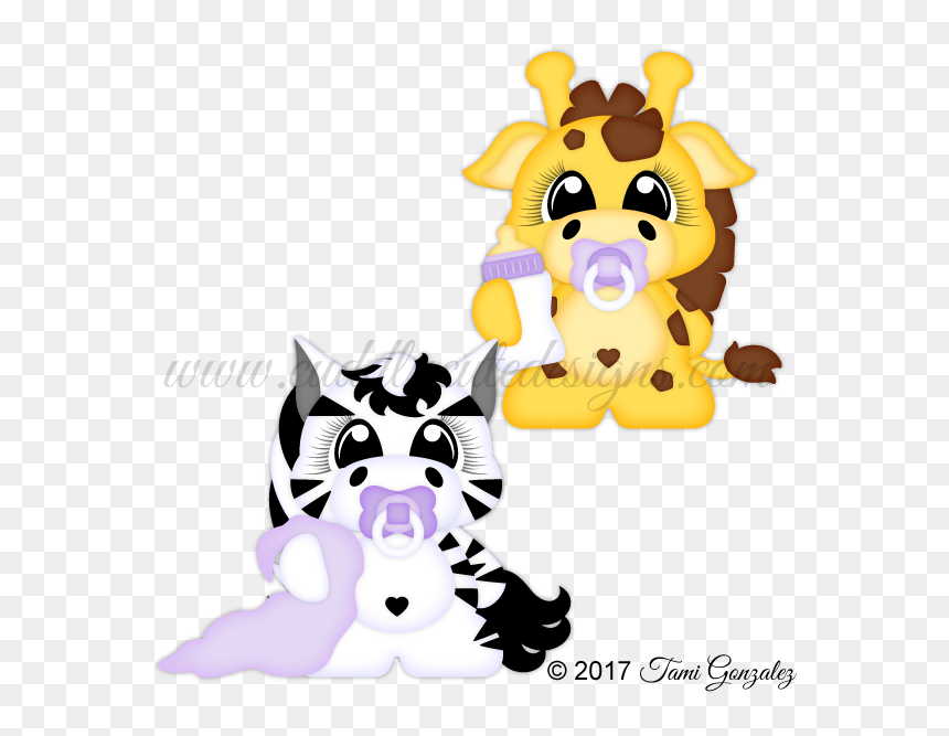 Baby Zebra Baby Giraffe - Giraffe, HD Png Download - baby giraffe png