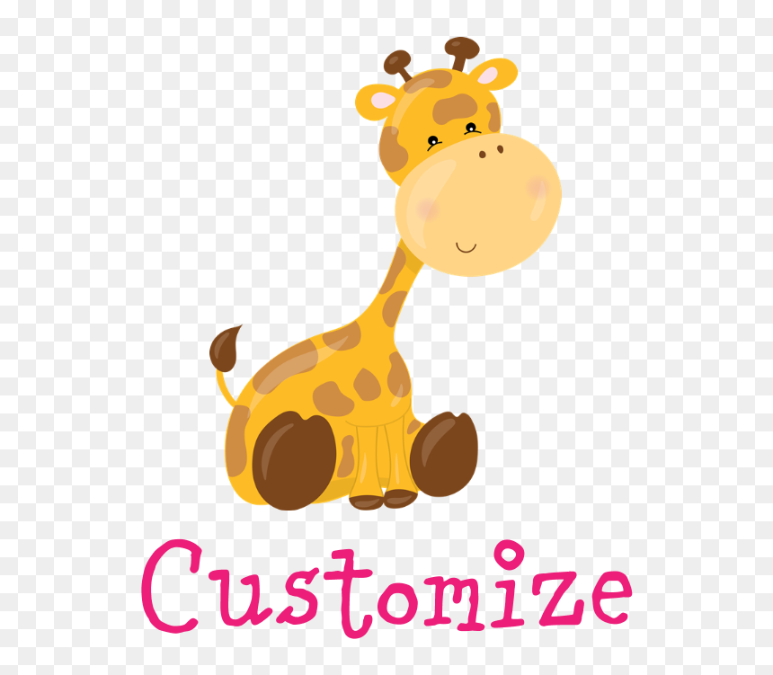 Custom Baby Giraffe Mousepad - 1 Month Milestone Sticker, HD Png Download - baby giraffe png