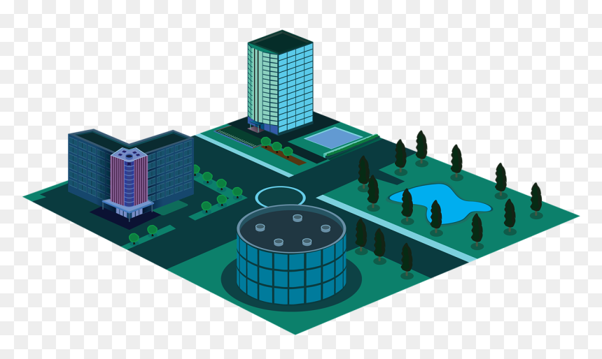 Commercial Building, HD Png Download - city landscape png