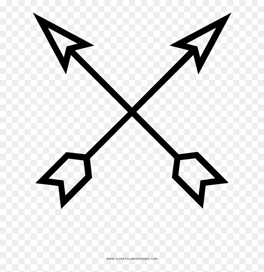 Crossed Arrows Coloring Page - Love Logo With Arrow, HD Png Download - crossed arrows png