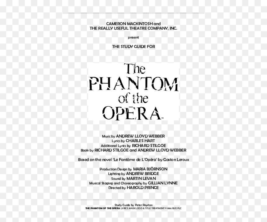Document, HD Png Download - phantom of the opera png