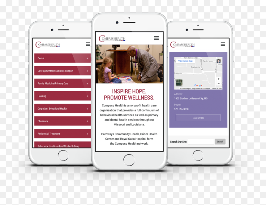 Medical Website Design For Compass Health Network - Iphone, HD Png Download - simple compass png