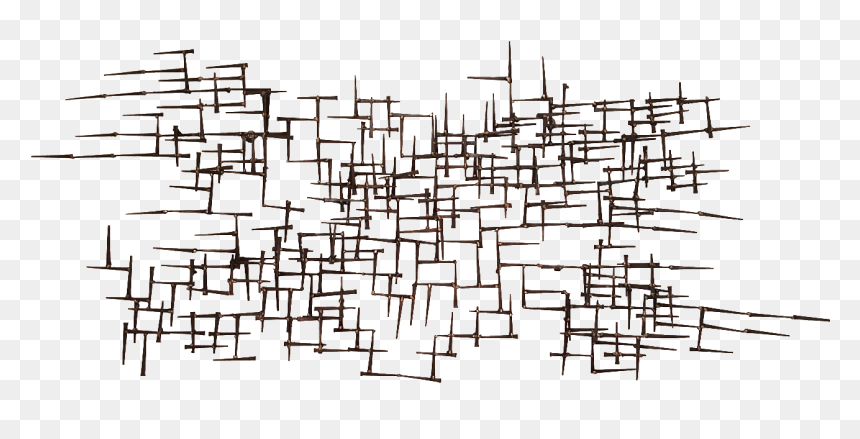 Abstract Metal Nail Wall Sculpture - Monochrome, HD Png Download - abstract sculpture png