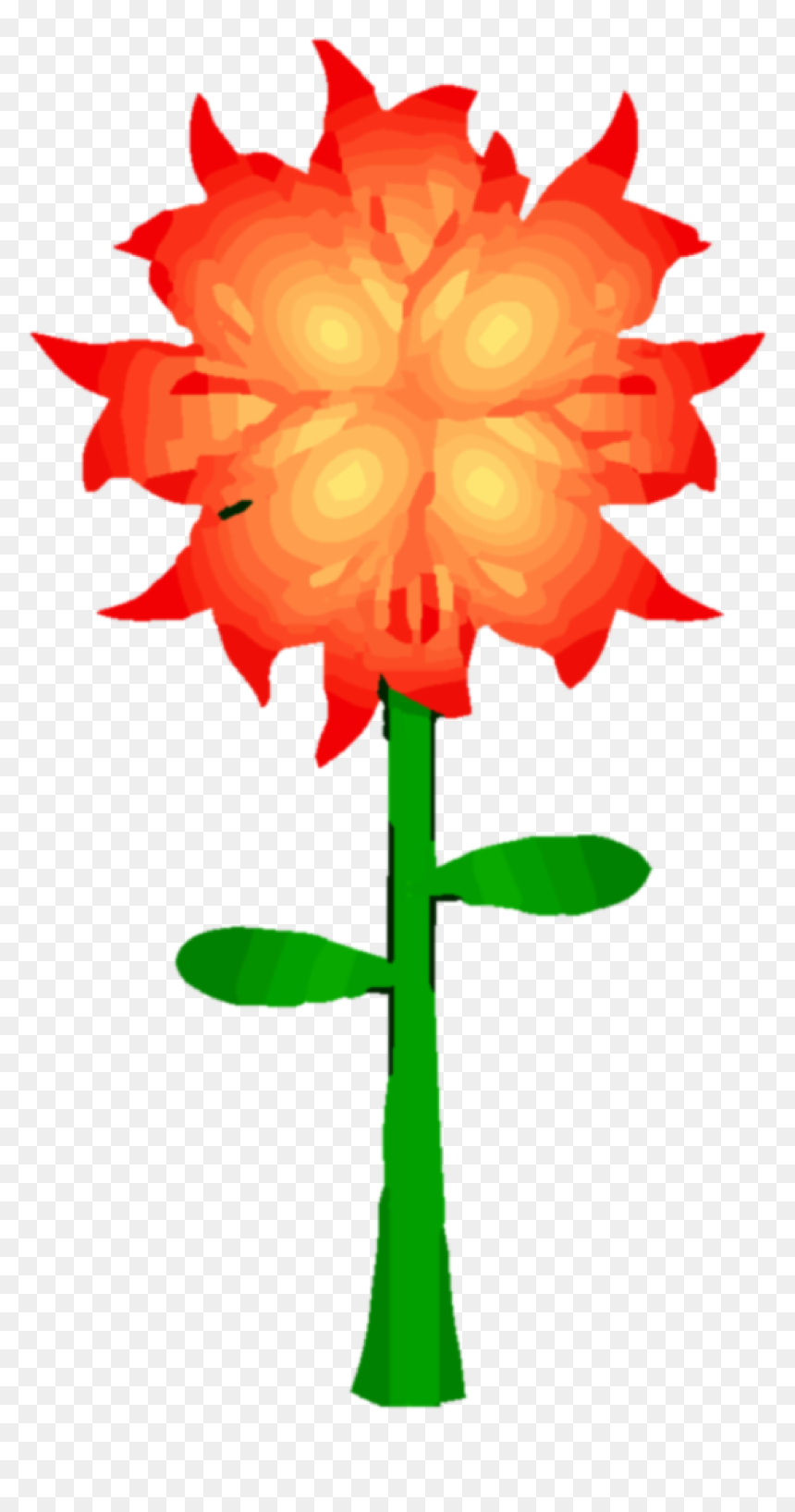 Fire Flower Png Clipart - Cartoon Flower With Stem, Transparent Png - fire clip art png