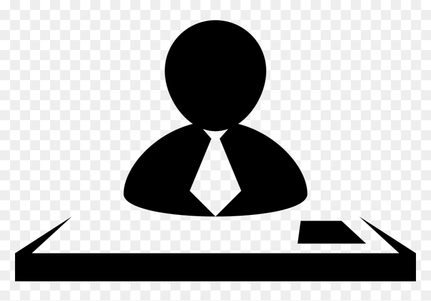 Male Worker Behind A Desk Comments - Office Person Black And White Png, Transparent Png - office worker png